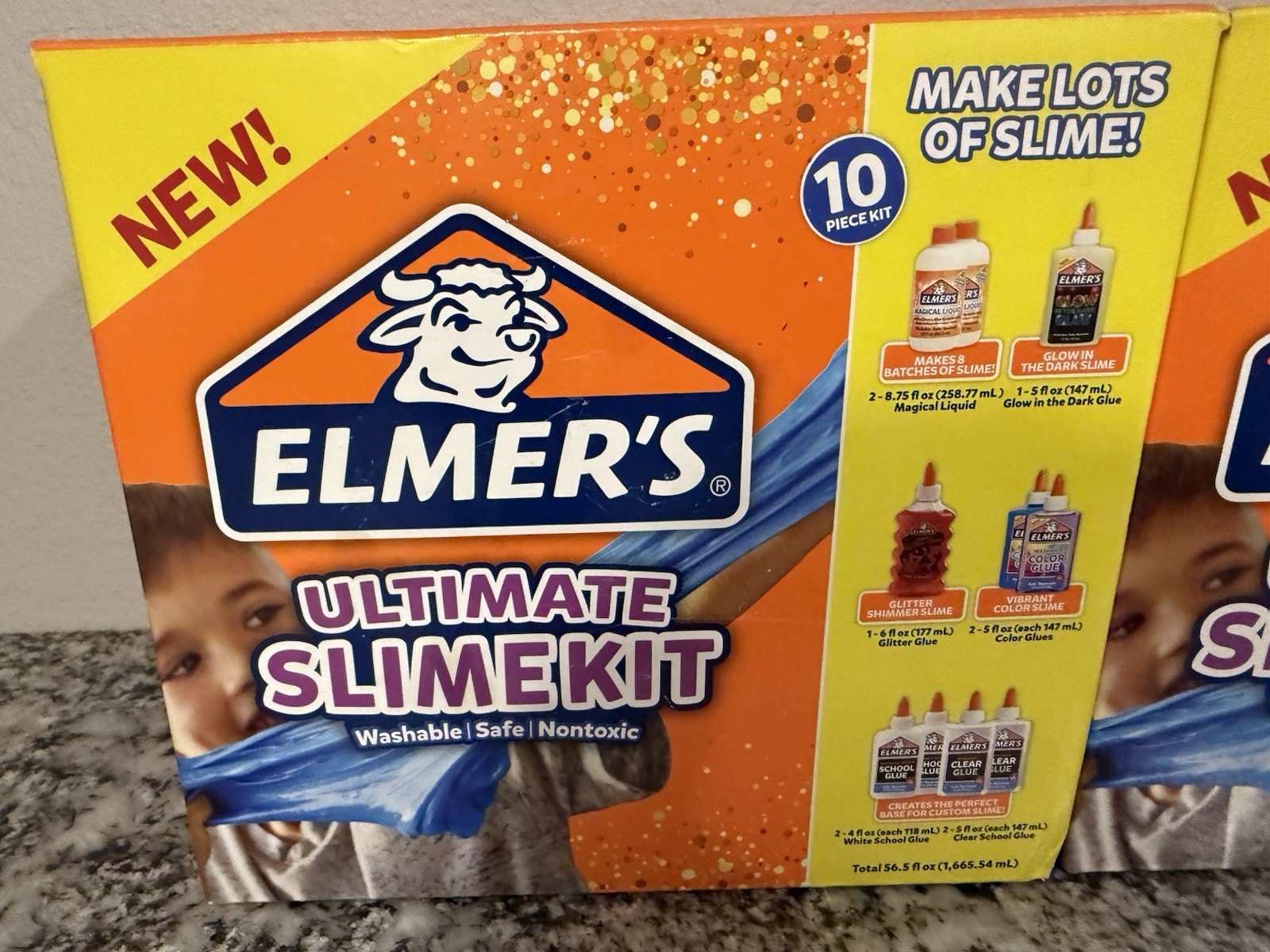 Elmer’s Glue Ultimate Slime Kit 10 Piece Washable Glitter Colors Glow – 2 Boxes!