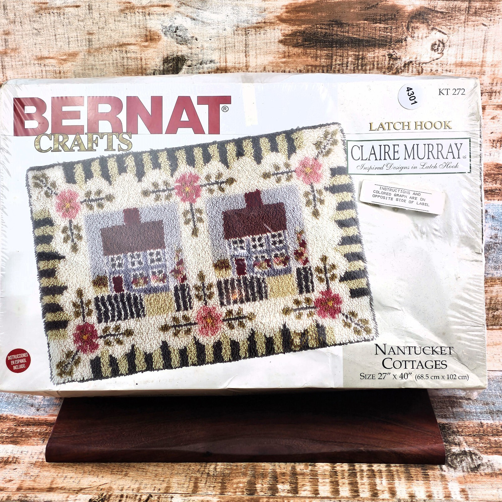 Bernat Crafts Latch Hook Wall Hanging Kit 272 Nantucket Cottages Premium Yarn