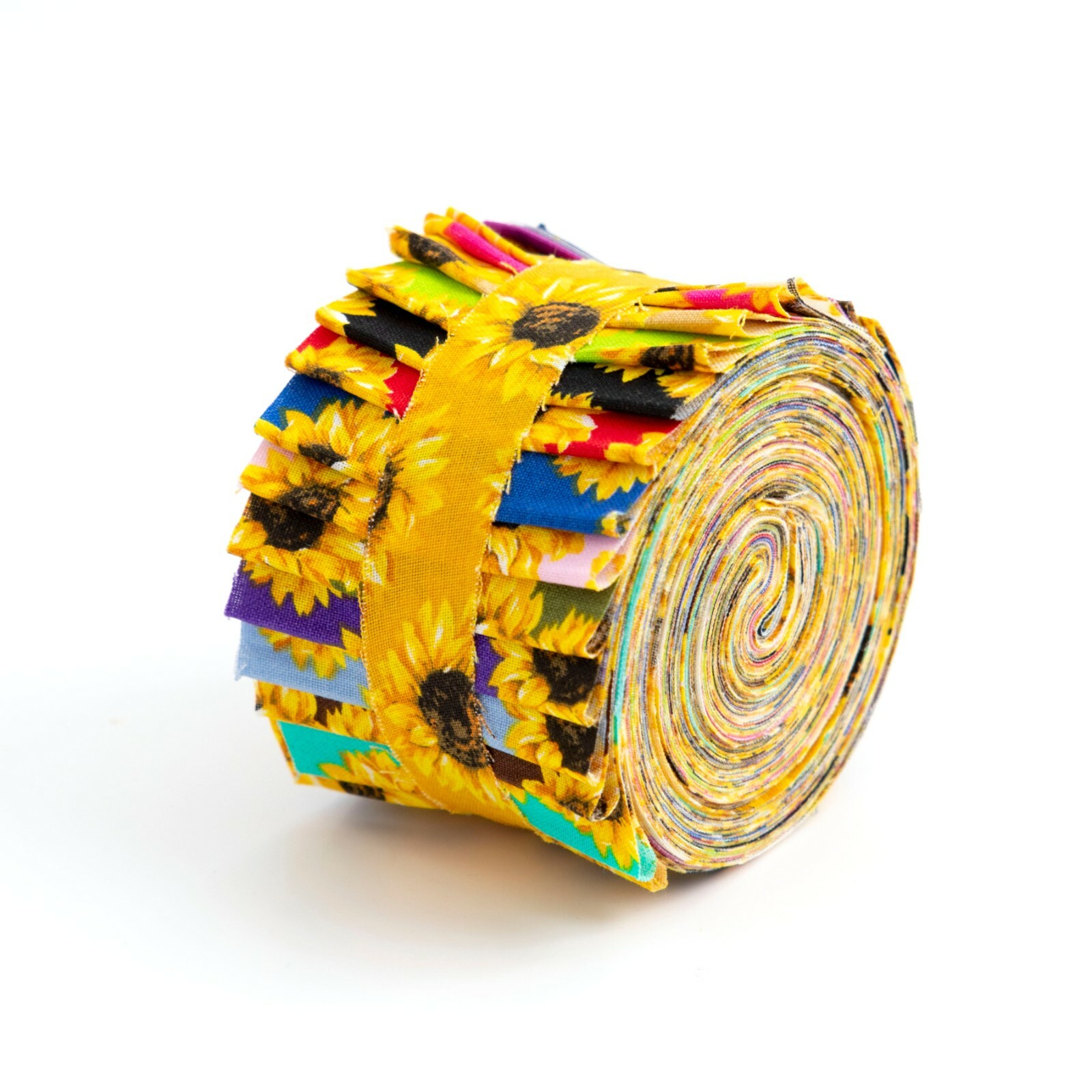 2.5 inch SUNFLOWERS Jelly Roll 100% cotton fabric quilting strips 17 pcs pre cut