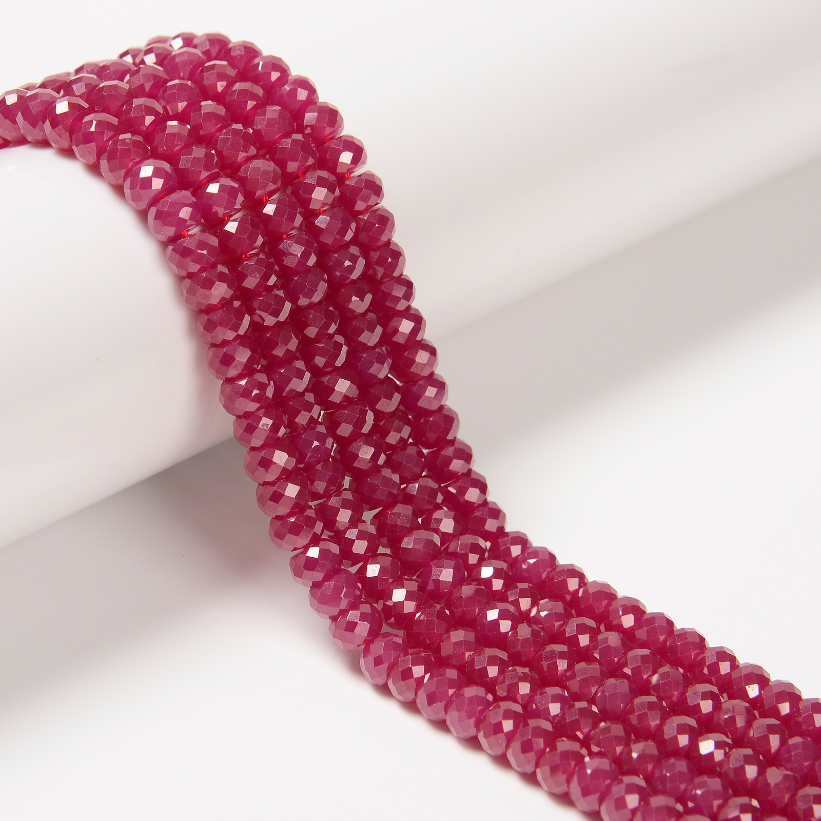 Natural Ruby Faceted Rondelle Beads Size 3x5mm 4x6mm 15.5” Strand
