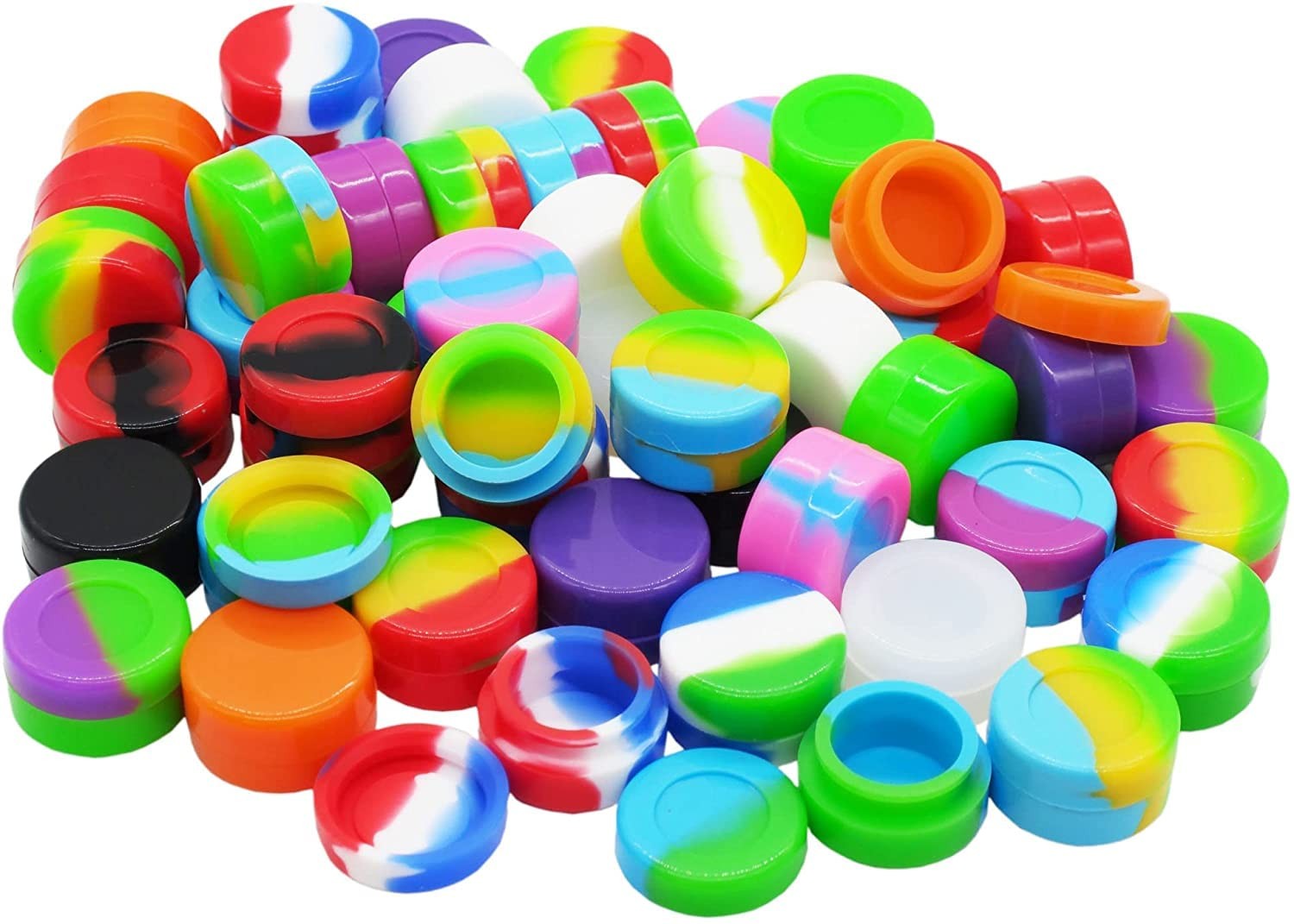Pearwell 5ml Silicone Wax Containers 0.04 Ounce (Pack of 10), Multicolor
