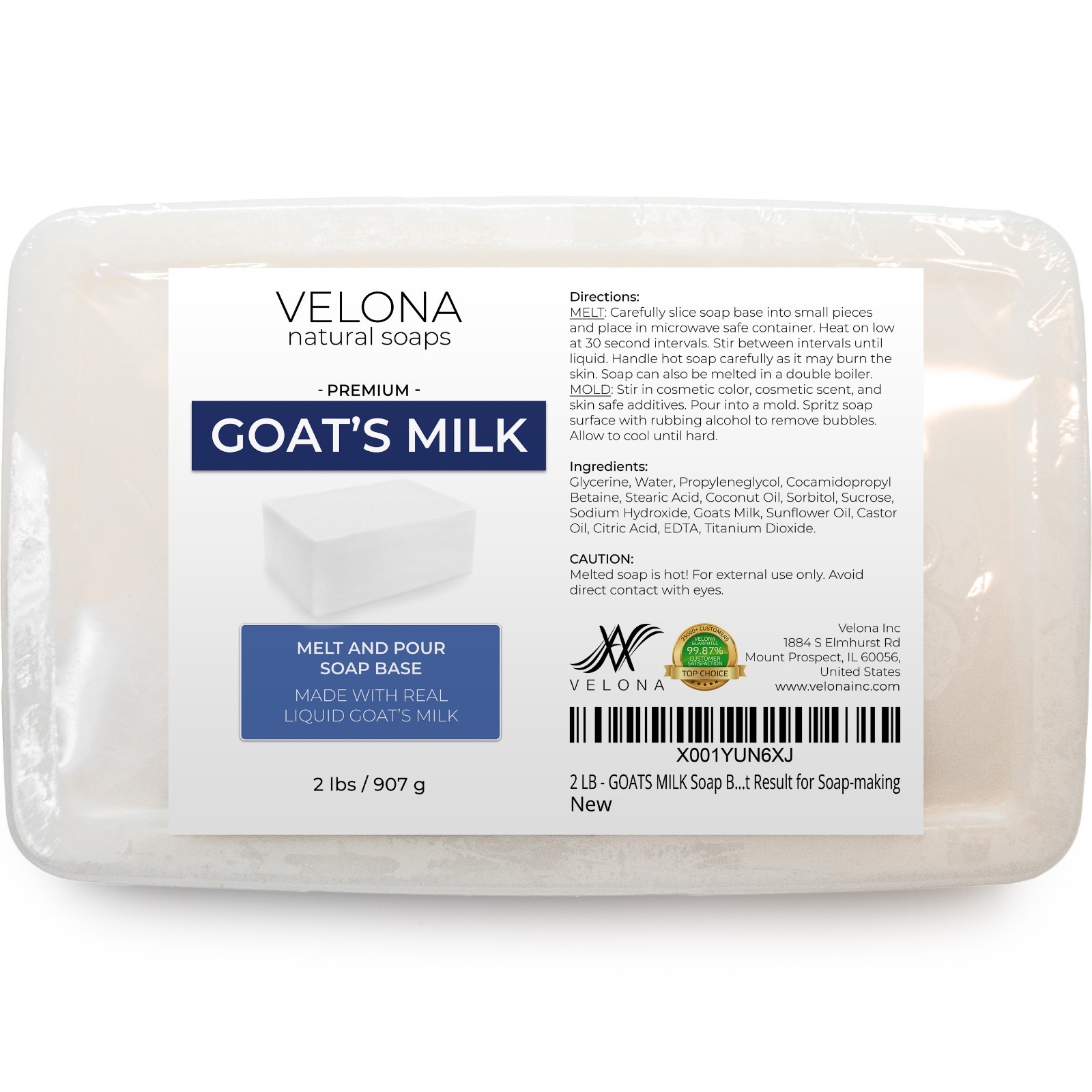 2,5,10,25 LB – GOATS MILK Soap Base by Velona | SLS/SLES free | Melt and Pour