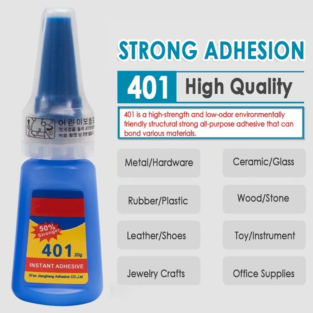 401 Glue Instant Fast Adhesive 20ML Bottle Stronger Super Glue Multi Purpose Fix
