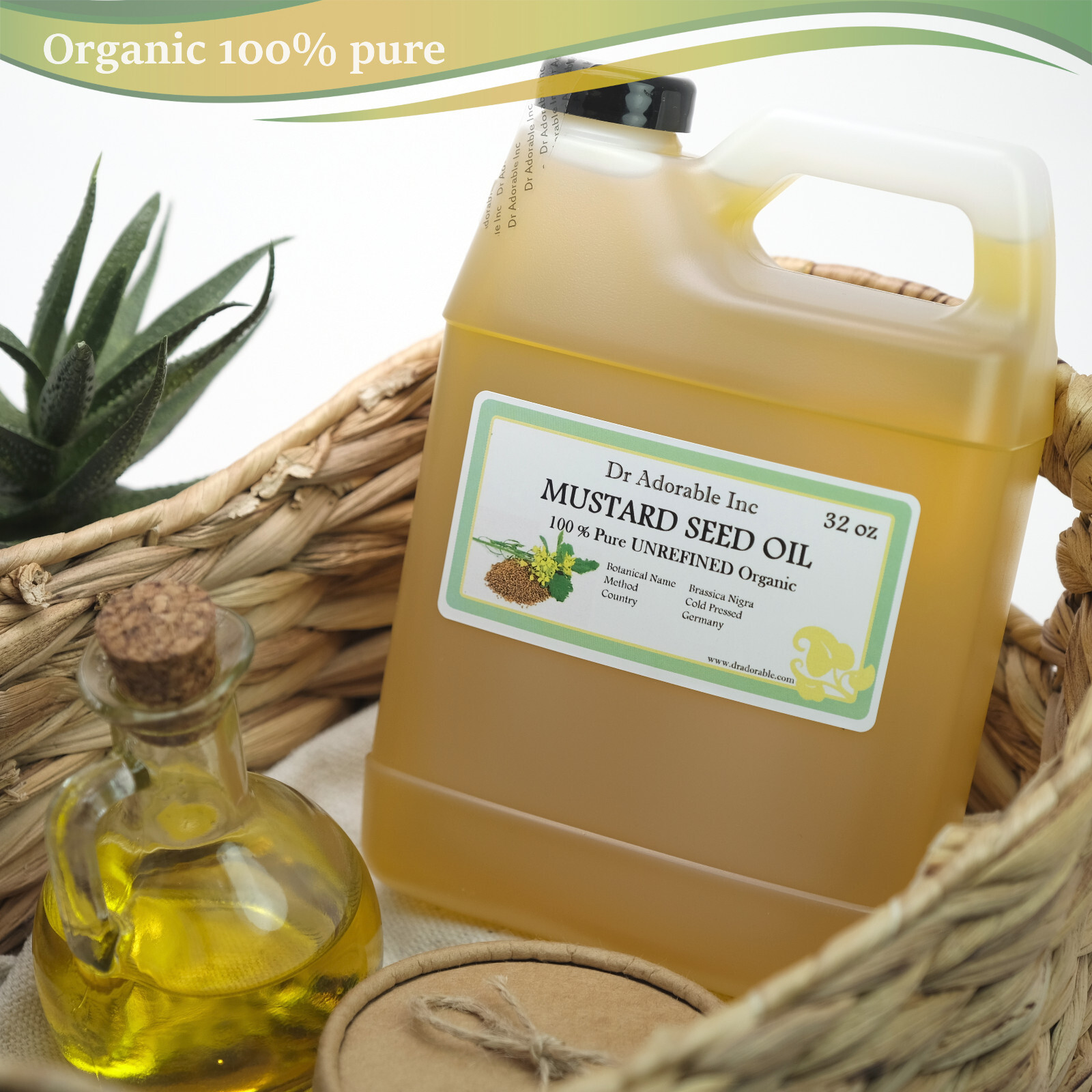 MUSTARD SEED OIL BY DR.ADORABLE ORGANIC 100 % PURE COLD PRESSED 2oz-UP TO 7LB
