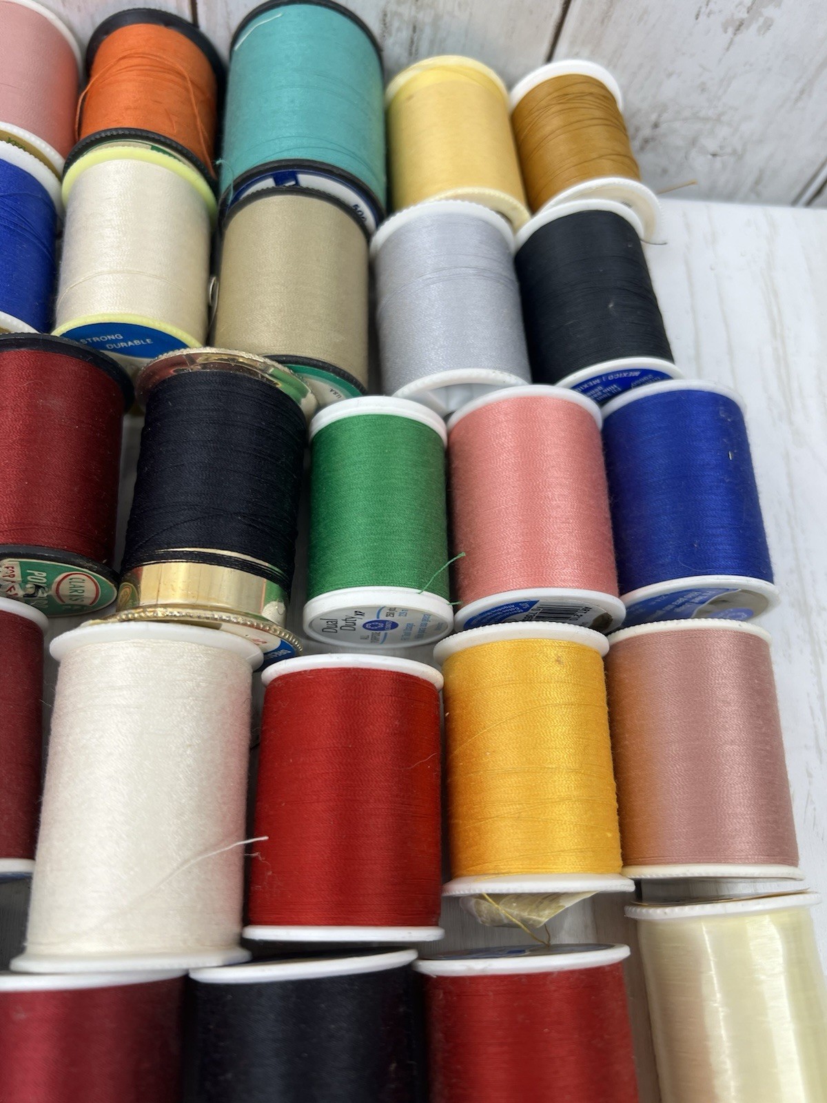 Sewing Thread Spools Mixed Colors Some Vintage Various Brands Colors Lot of 70
