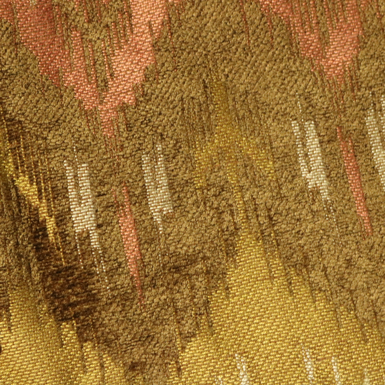 Geometric Earth Tone Chevron Striped Upholster Fabric Red Green Gold 56″x56″