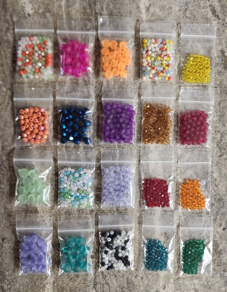 Glass beads for jewelry making lot 20 packages 3.5mm to 10mm lot varies