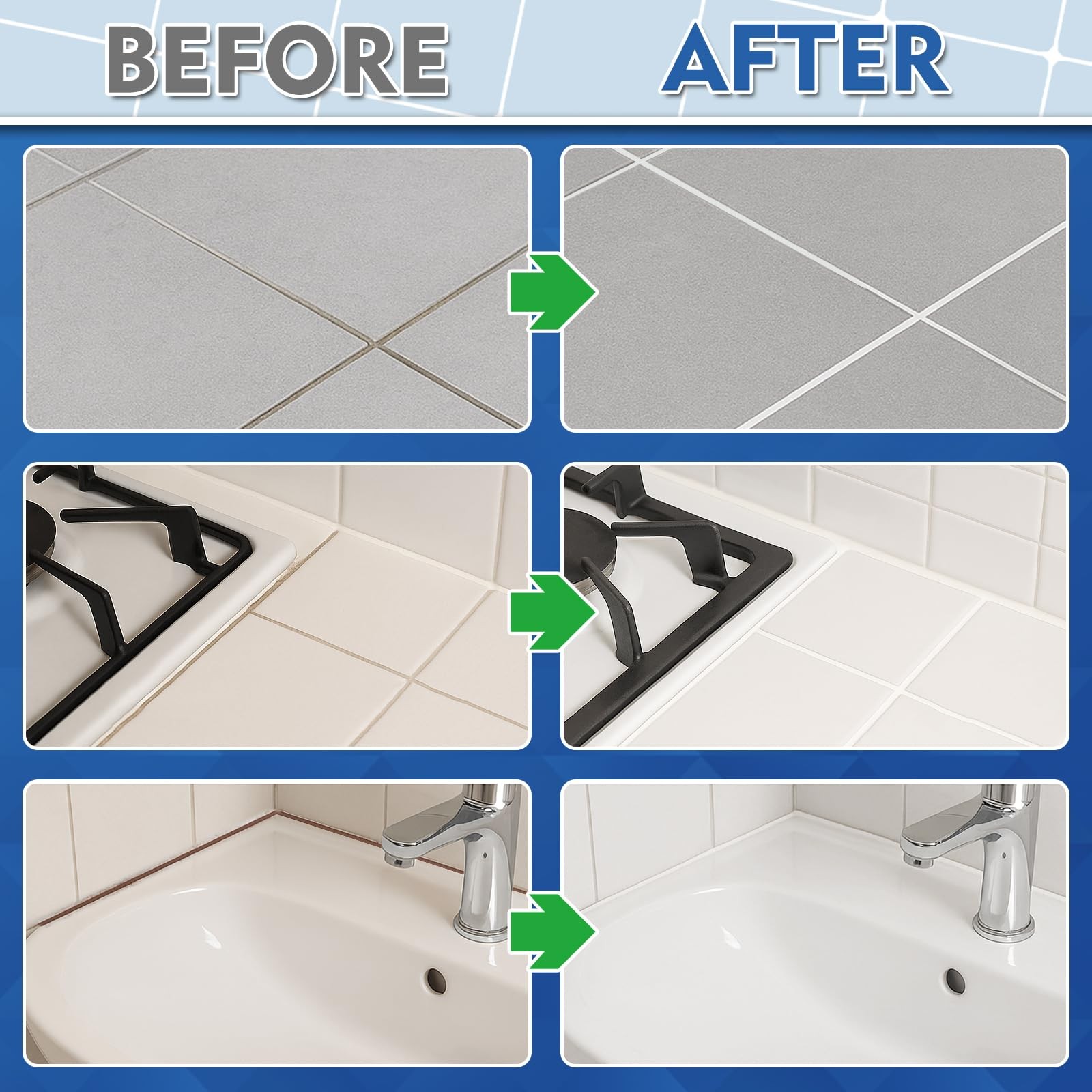 Tile Grout Repair Kit, White Fast Drying Filler for Bathroom,