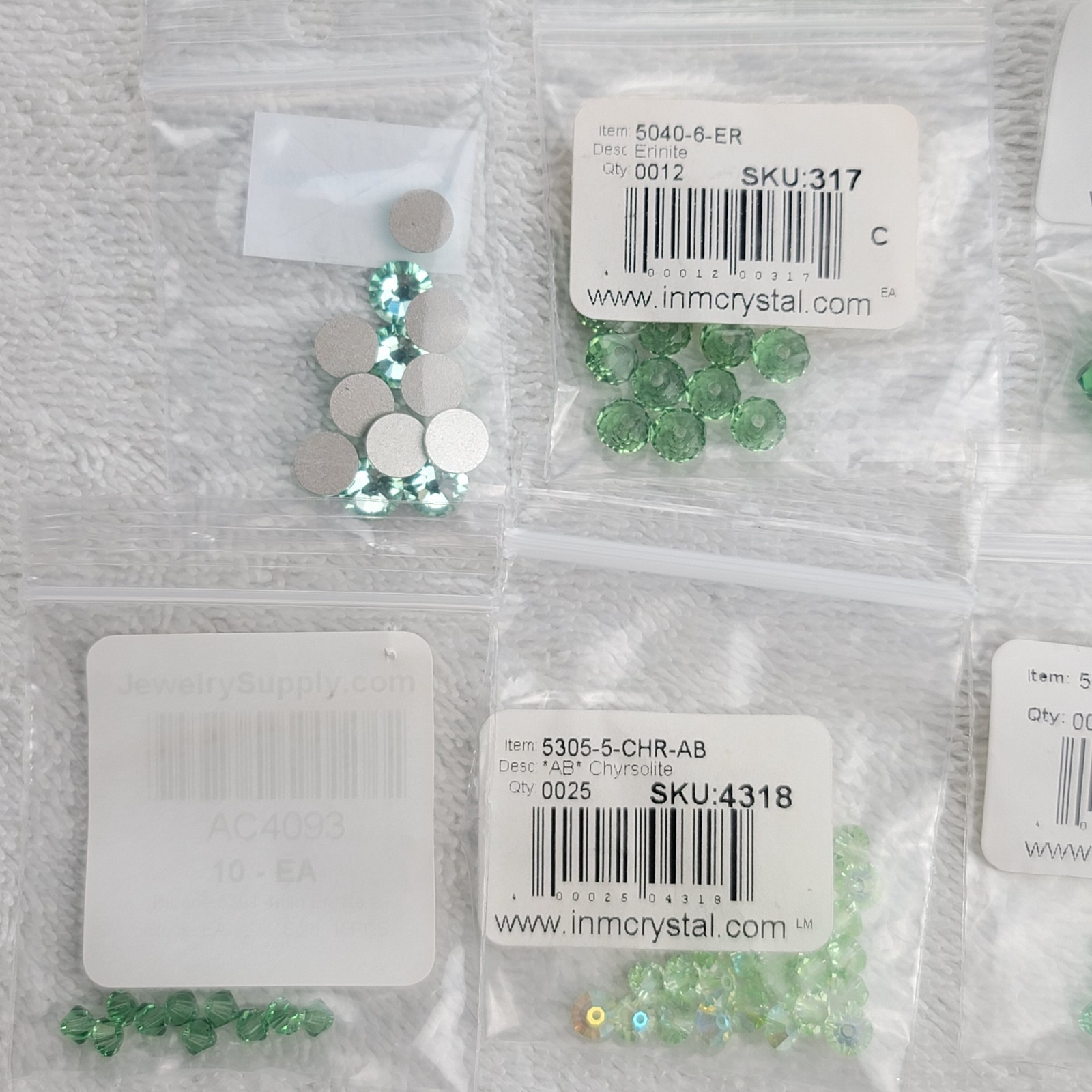 Swarovski Crystal Bead Lot Green Emerald Erinite Bicone Cube Pendant Mixed Qty