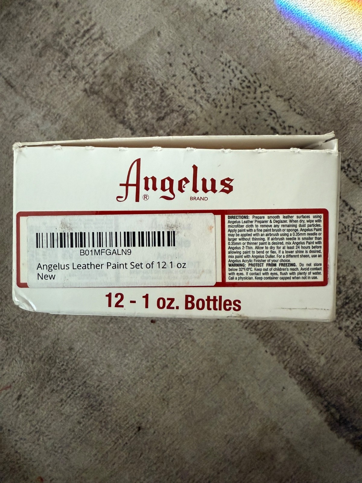 Angelus Shoe Polish | Acrylic Leather Paint | 12 Colors / 1 oz. | Open Box