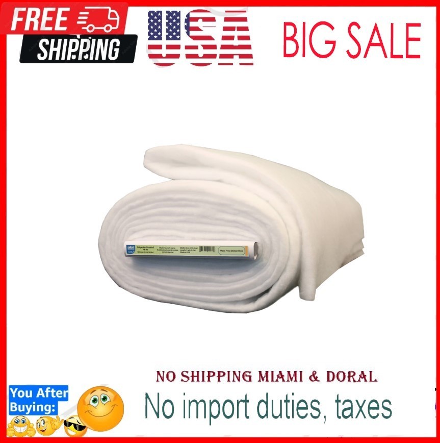 [HOT SALE] Pellon Polyester Quilting Batting, White 96″ x 9 Yards by the Bolt