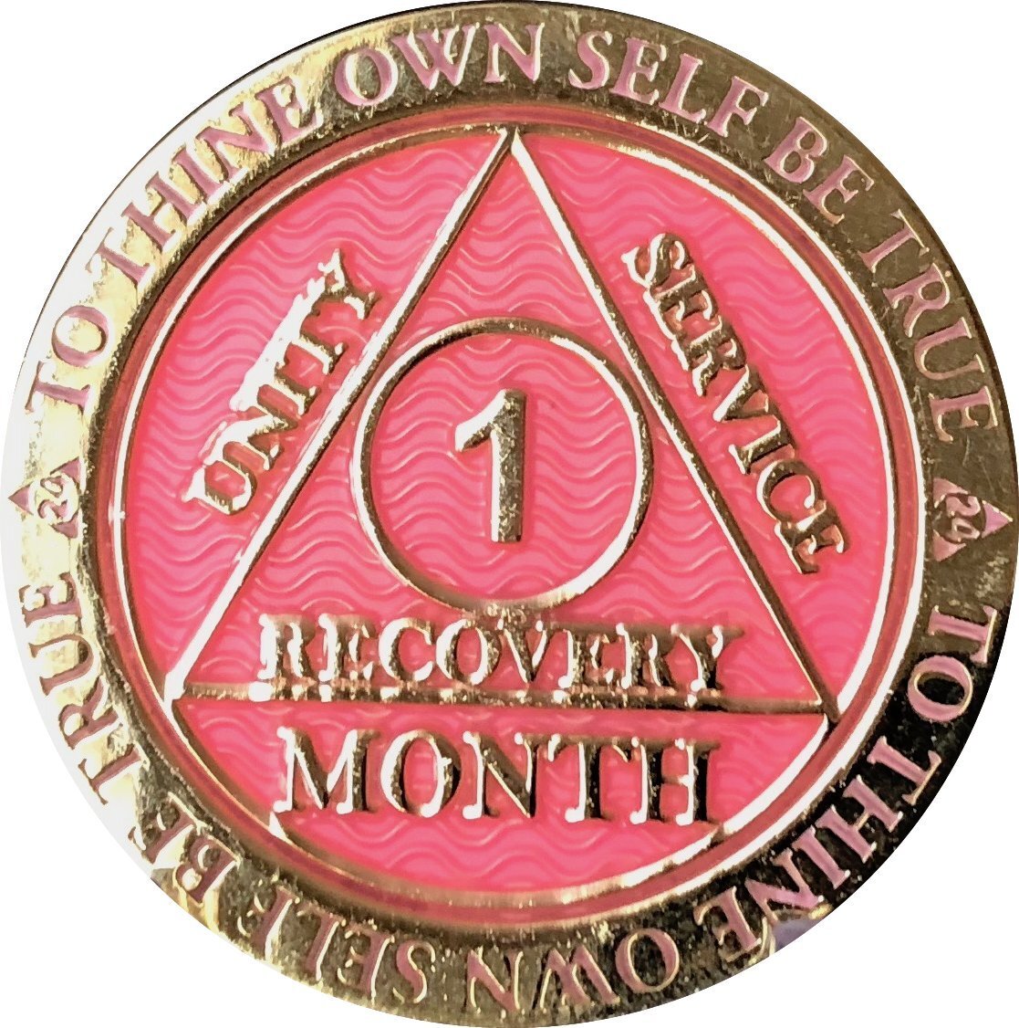 1 Month AA Medallion Reflex Pink Gold Plated 30 Day Chip