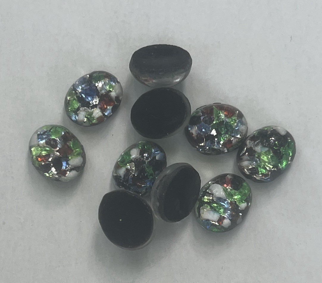 Ten 10x8x5mm Light Green Fire Opal Cabochons Japan Cherry Brand 7grams NOS