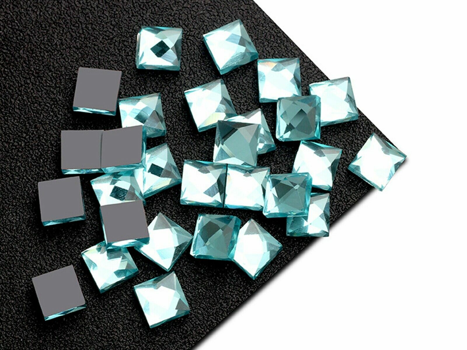 100 Faceted Square Flatback Glass Crystal Rhinestone Gems 10X10mm Color Choice