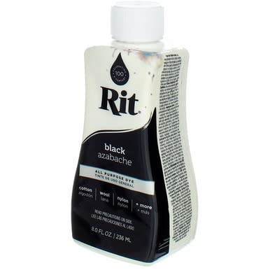Rit Liquid Black Dye 8 Oz All Purpose Fabric Dye for Cotton Polyester Acrylic
