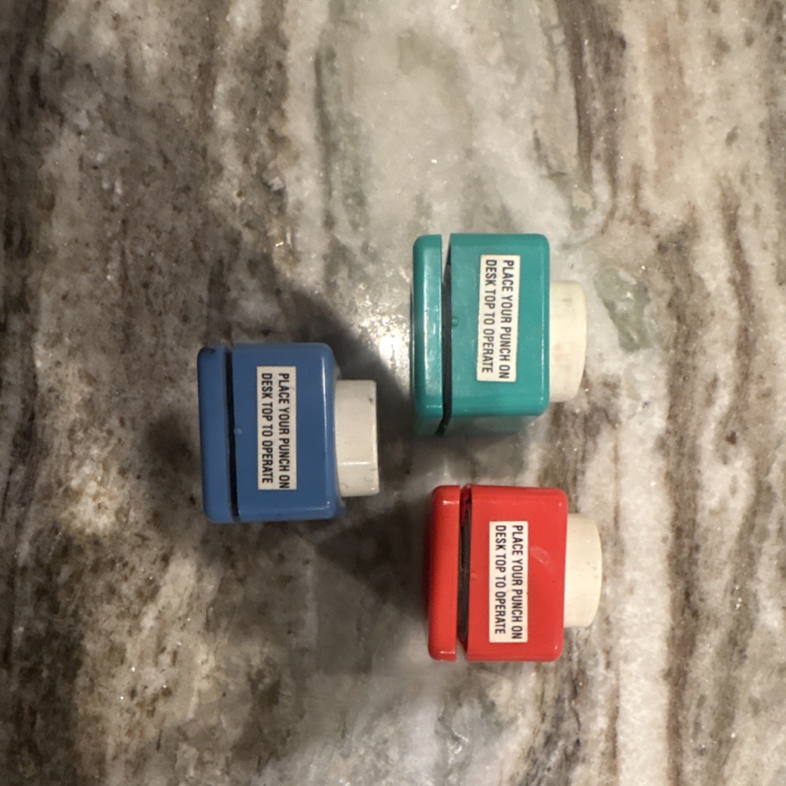 Set of 3 Mini Paper Punches Train Bear Apple Shapes Less Than 1″ Scrapbooking