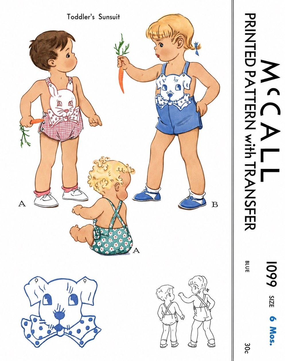 McCall 1099 Pattern Unisex Romper Playsuit Toddler Boy Girl