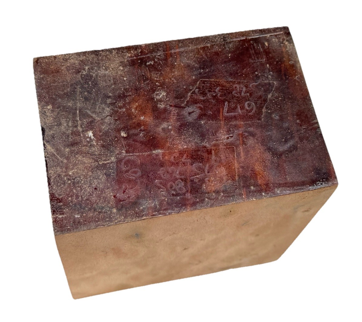 Camphor Burl Bowl turning blank 4-1/4” x 4-1/4” x 2-7/8” (b45) dried