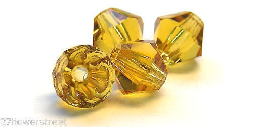 Czech Bicone Crystal Beads Topaz light brown MC Rondelle Diamond 3-4-5-6-8-10mm