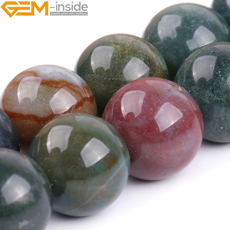 Natural Gemstone Indian Agate Round Loose Beads For Jewellery Making Strand 15″