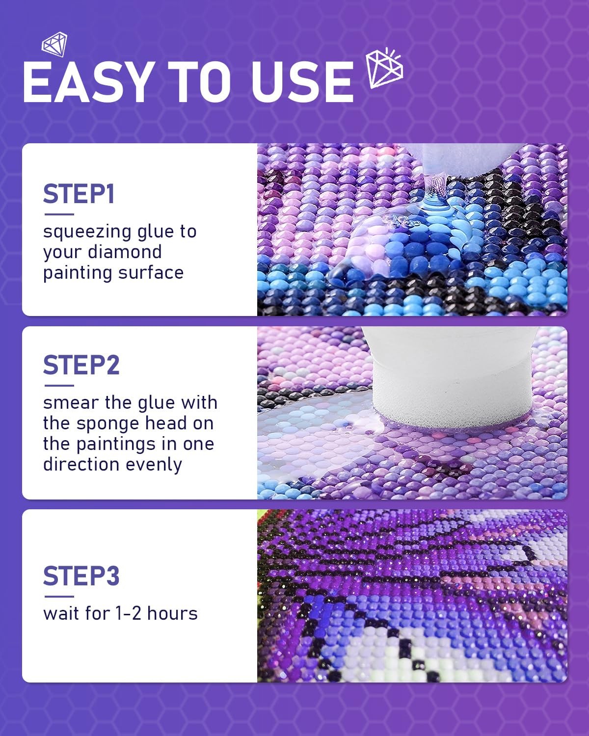 Nicpro 2 Pack Diamond Painting Sealer 240ML with Sponge Head, High Gloss 5D Diam