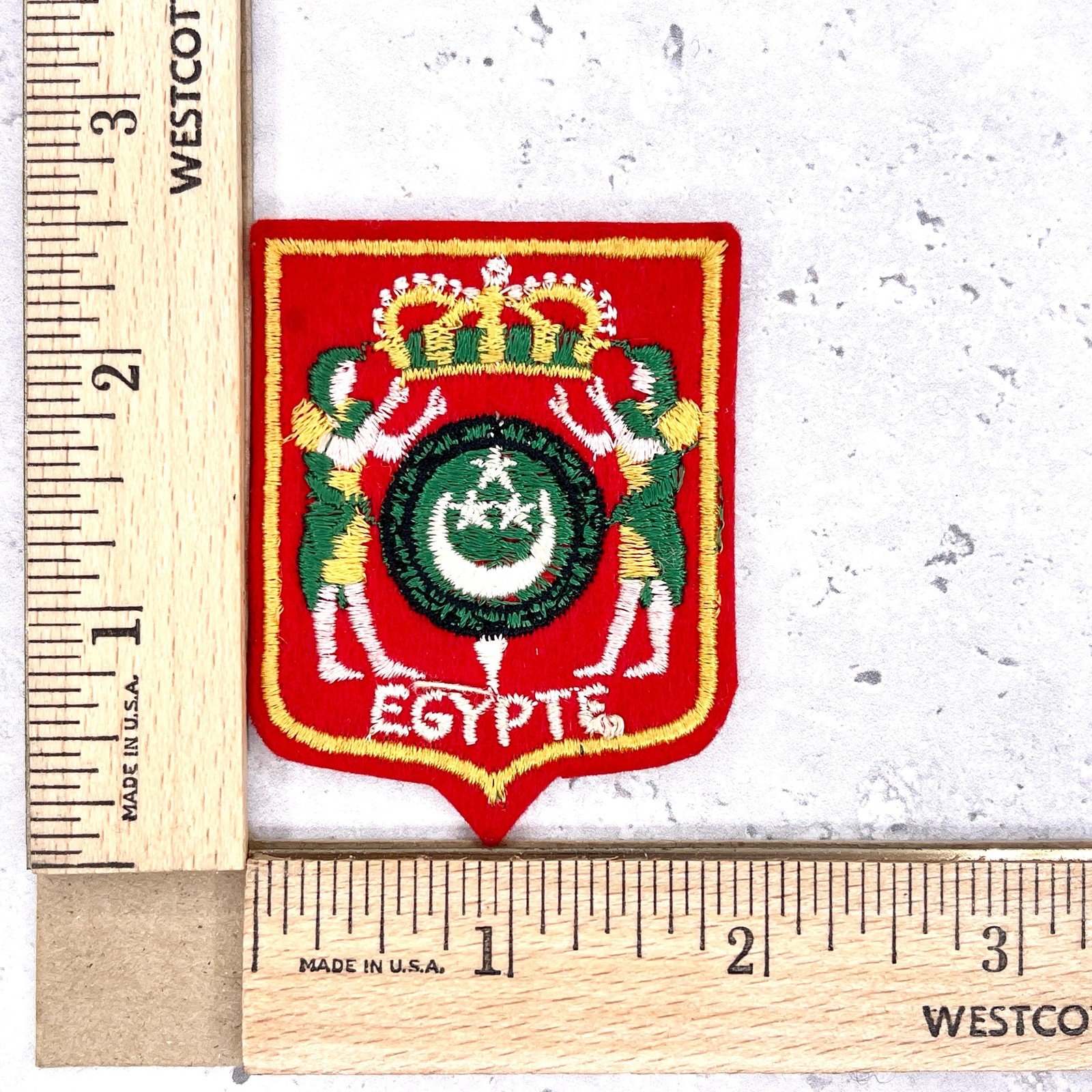 Vintage Egypte Patch • Egypt Royal Coat of Arms Travel Souvenir • Sew-On