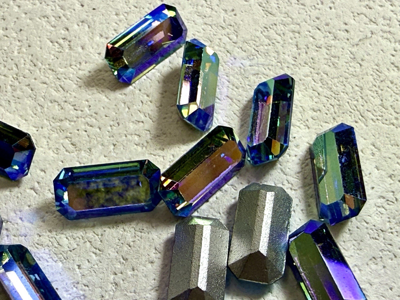 24 Vintage Swarovski Art. 176/I 4600 Octagon 5x10mm Light Sapphire AB Stones