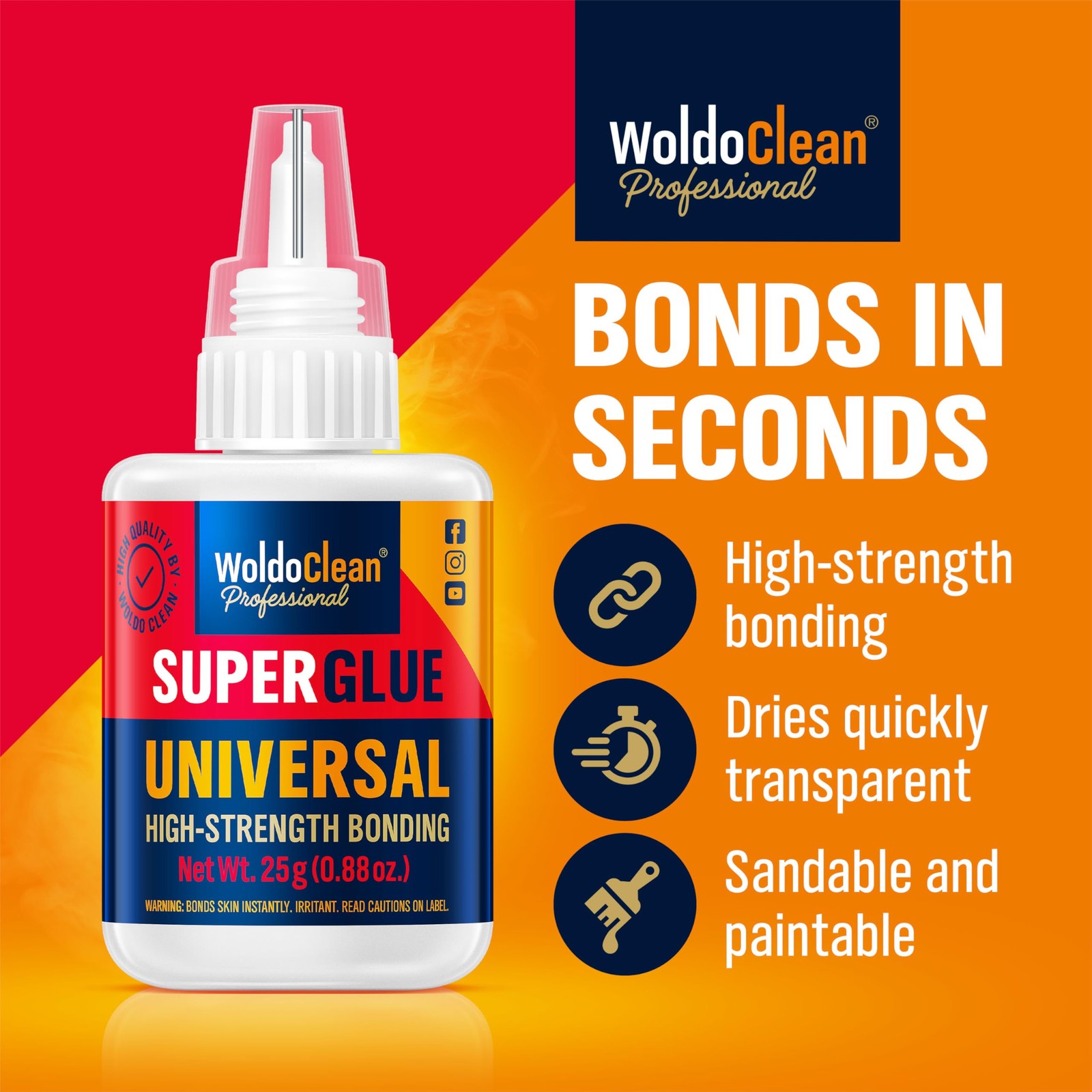 Super Glue All-Purpose Liquid 25g – Fast Drying Clear CA Adhesive for Metal, …