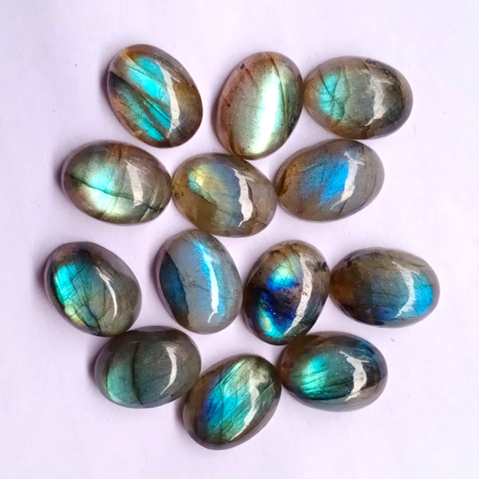 Wholesale Natural Labradorite Cabochon Oval shape Loose Gemstone Lot Jewellery.