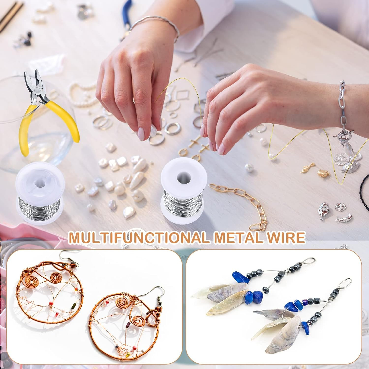 5 Sizes Jewelry Wire 9, 12, 18, 20, 22 Gauge Aluminum Metal Wire Kit for Jewelry