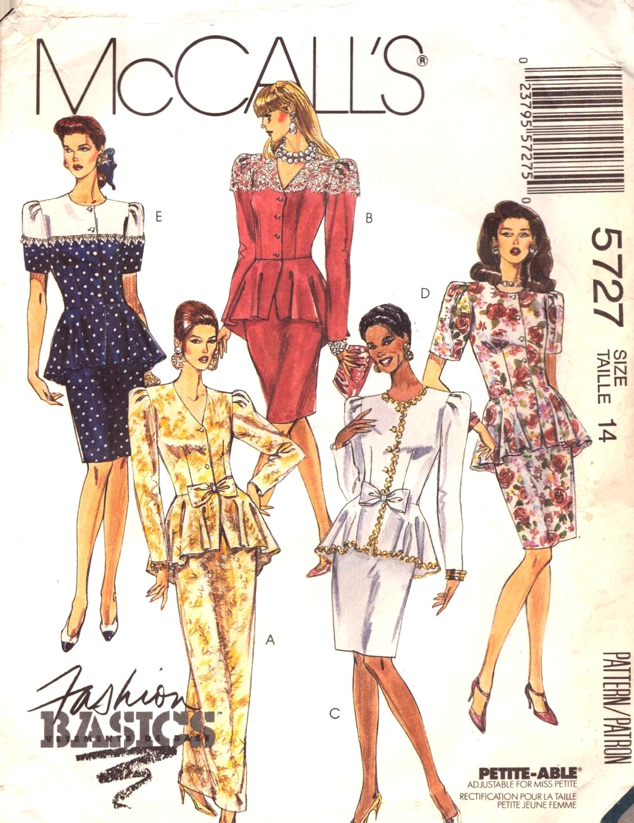 Six Classic McCall’s 1990’s women’s sewing pattern Factory Folded Varies sizes