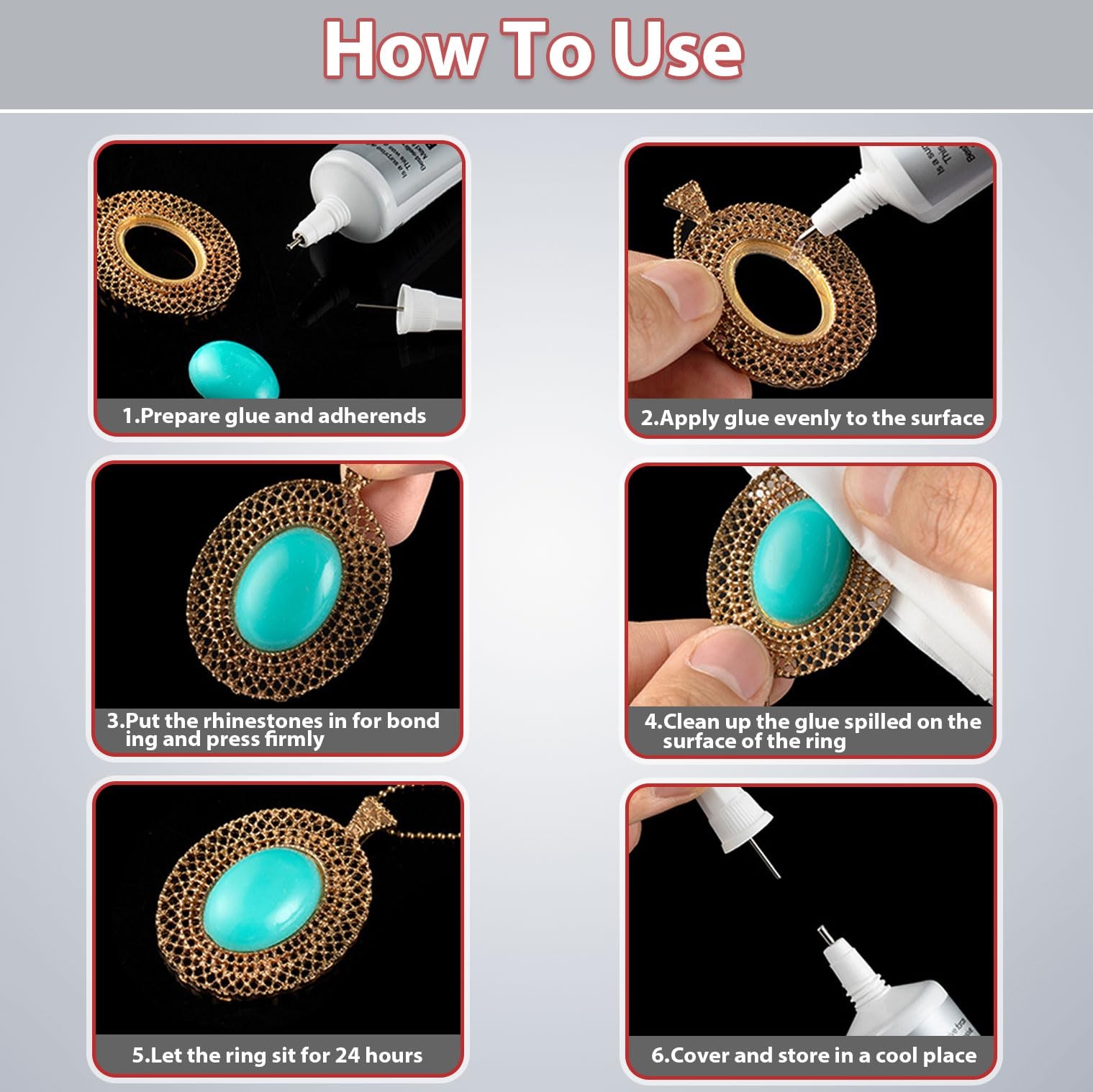 Jewelry Glue for Metal and Stone: 2PCS 10ML 0.3fl.oz Bead Adhesive for Making…