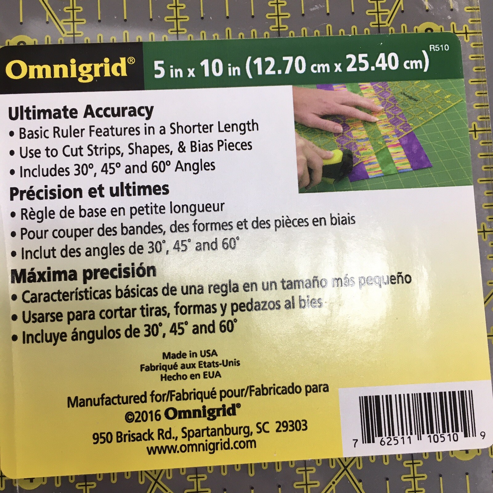 Omnigrid 5″ x 10″ Ruler -Ultimate Accuracy- Item #R510