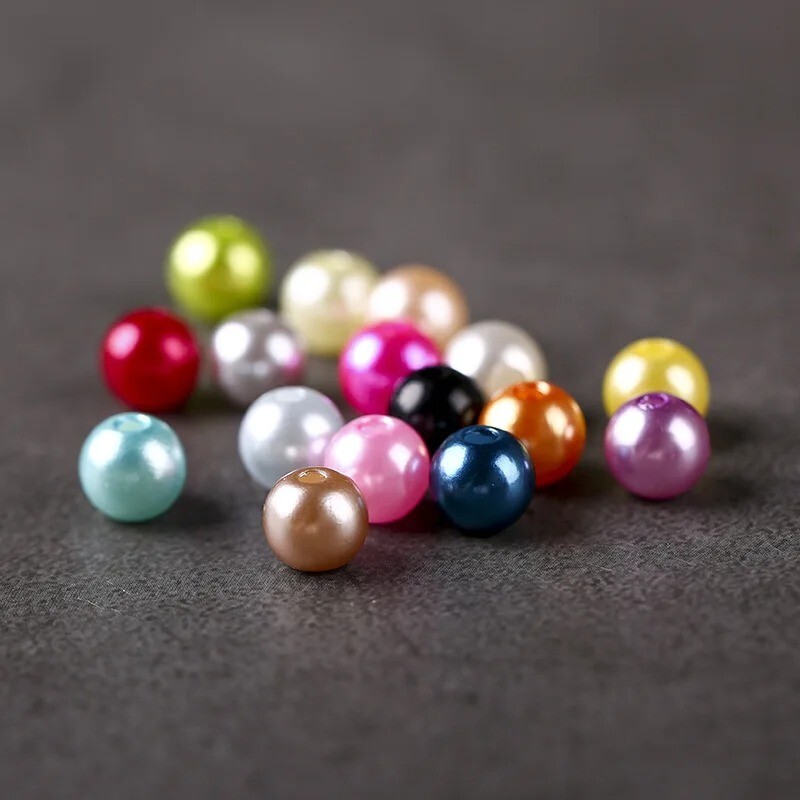 GLASS PEARL BEADS ROUND 3/4/6/8/10/12mm 50x100x300x400x500x1000 Jewelry Making