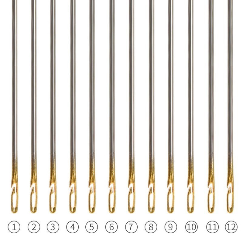 30PCS Stainless Steel Self-threading Needles Opening Sewing Darning Needles
