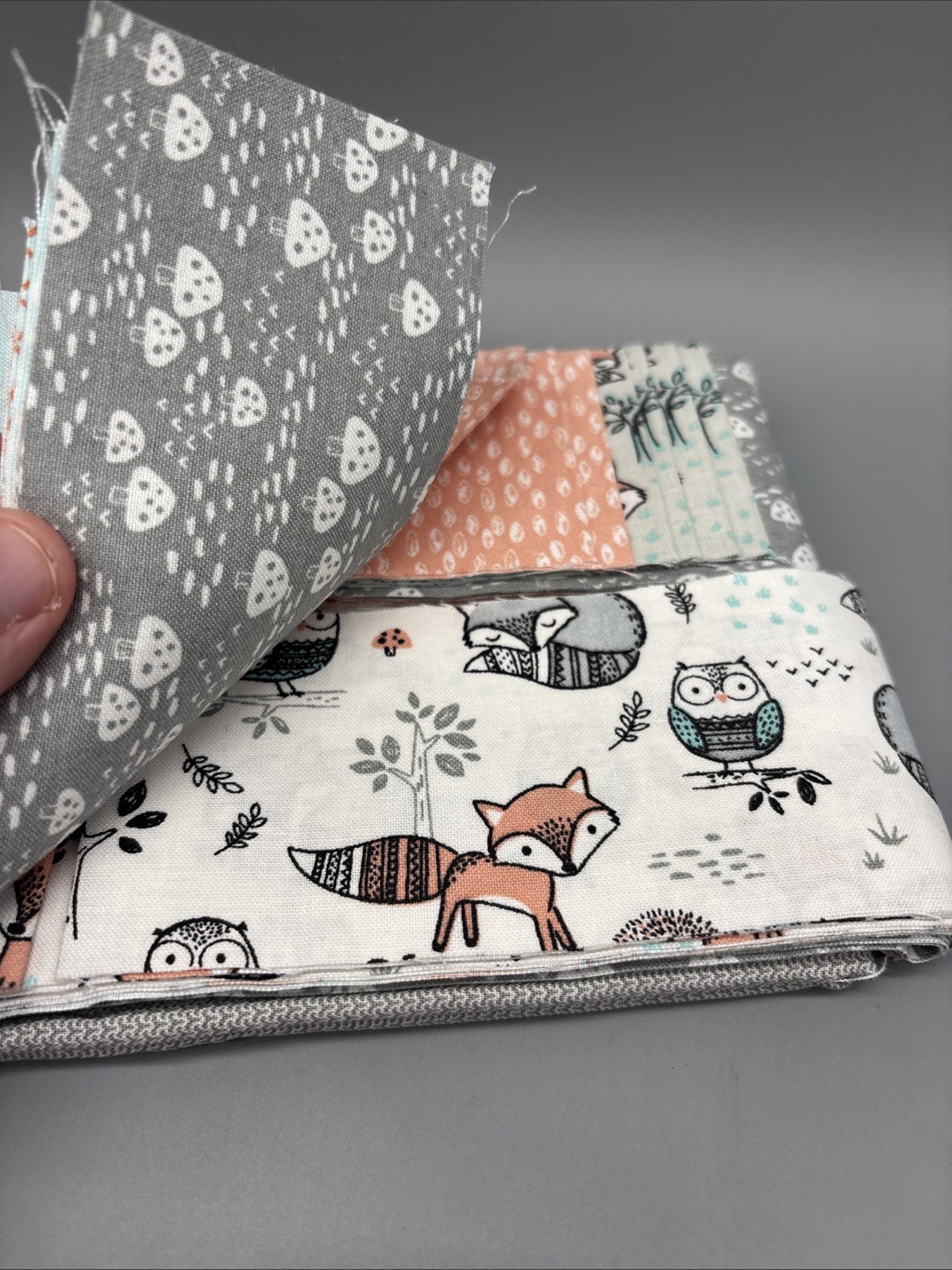 Villa Rosa Designs Taffy Quilt Kit 40” X 40” Owls And Foxes Mushrooms