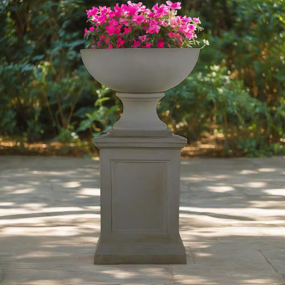 18 In. L X 18 In. W X 24 In. H Square Stand Stone in Aged Granite