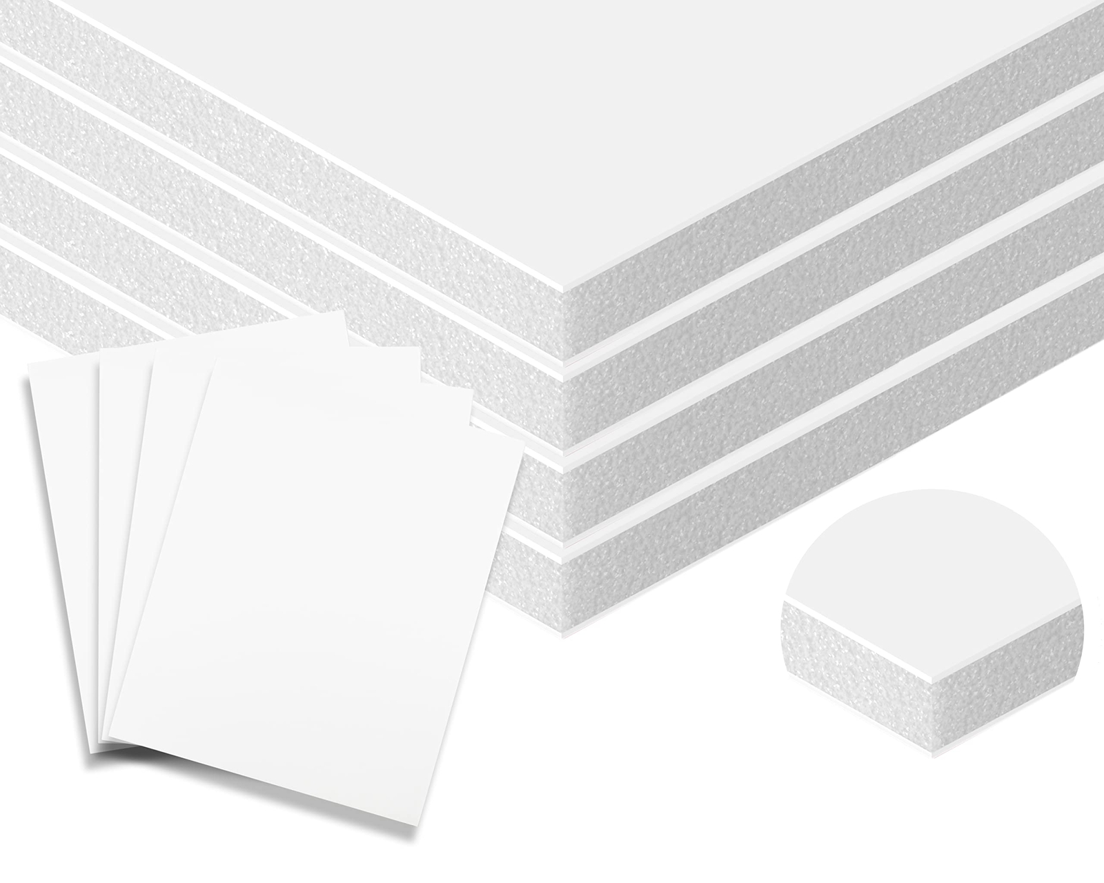 3/16″ White Foam Core Boards 11×14 16×20 20×30 24×36 30×40 32×40 Poster Backing