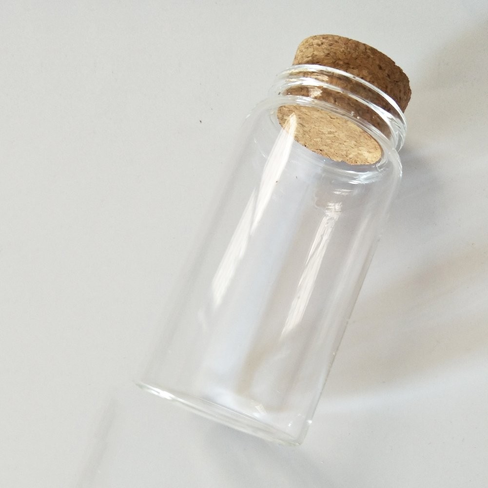 100ml Glass Storage Bottles with Cork Stopper Set of 3 Vials and Jars