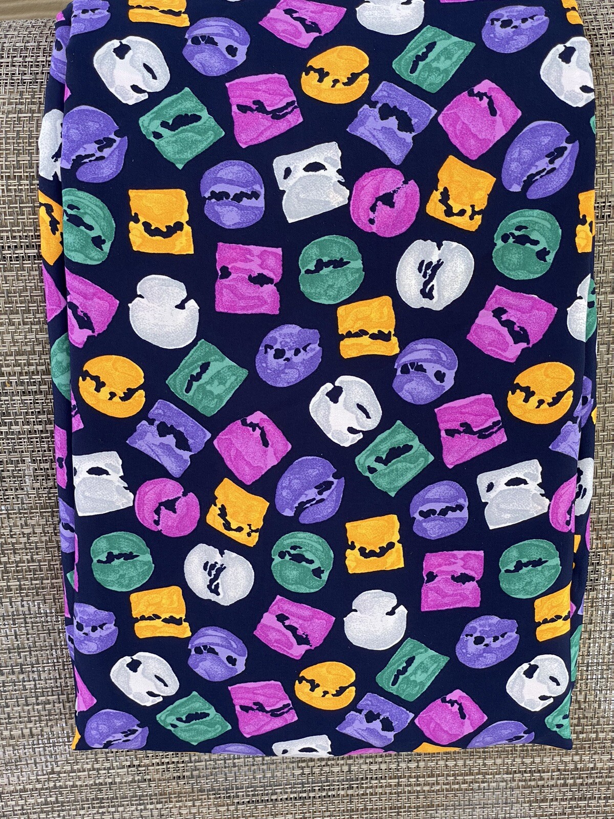Vintage Abstract Multicolor Print Wrinkle-Resistant Polyester Fabric 3.5Yds