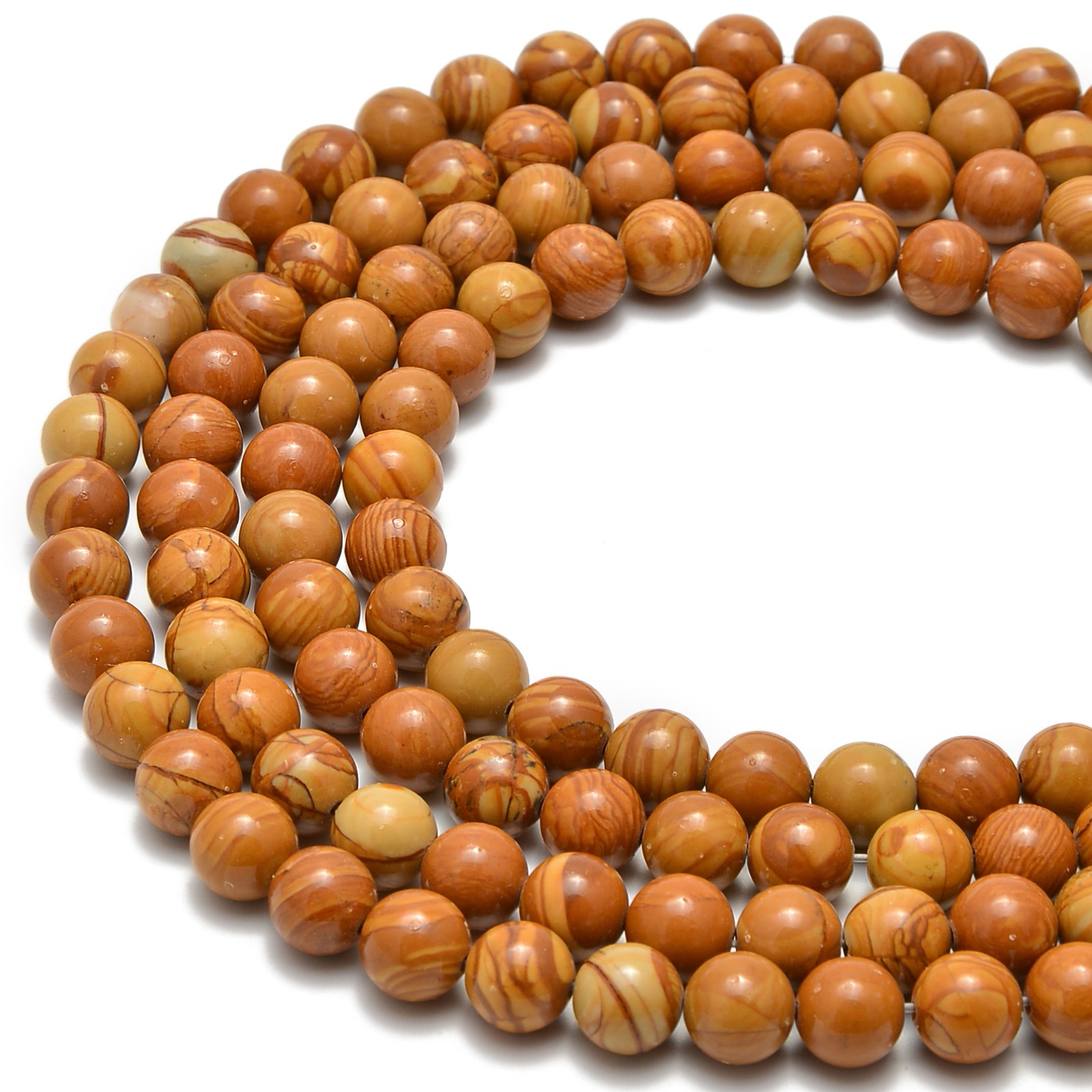Wood Grain Jasper Smooth Round Beads 6mm 8mm 10mm 12mm 15.5″ Strand