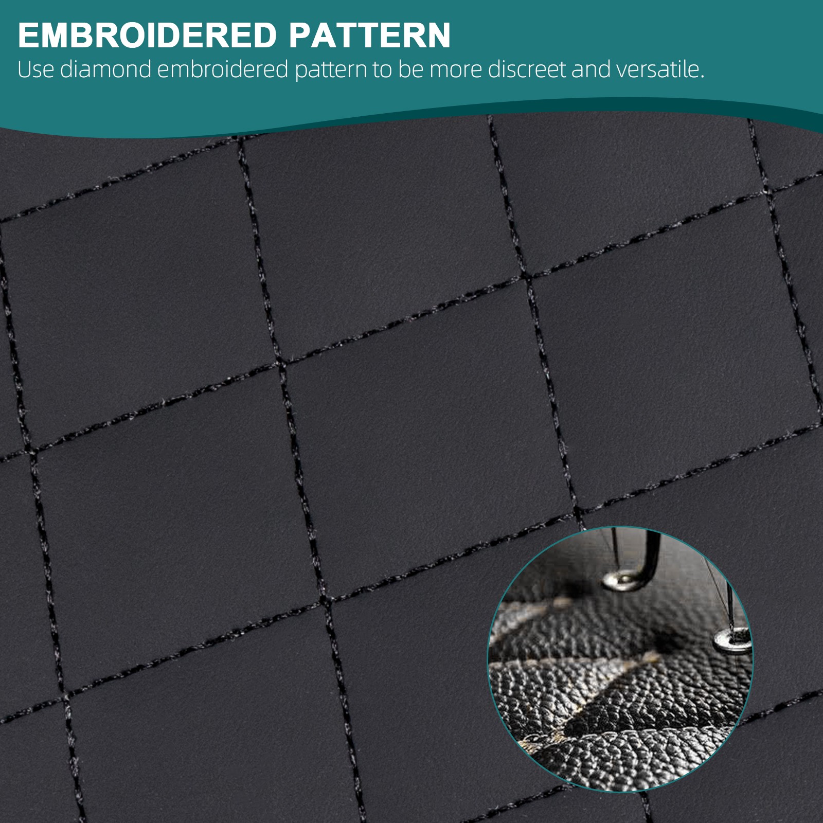 64″ Quilted Nappa Fabric Foam Padded Auto Interior Upholstery Material Black