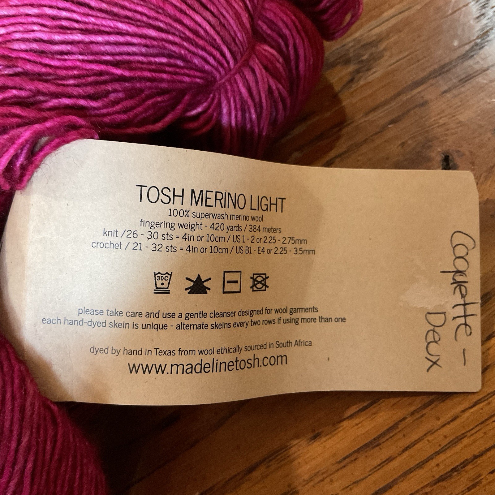 Madeline Tosh handdyed Maroon Varies Lt Mauve to Rich Red Superwash Merino Wool