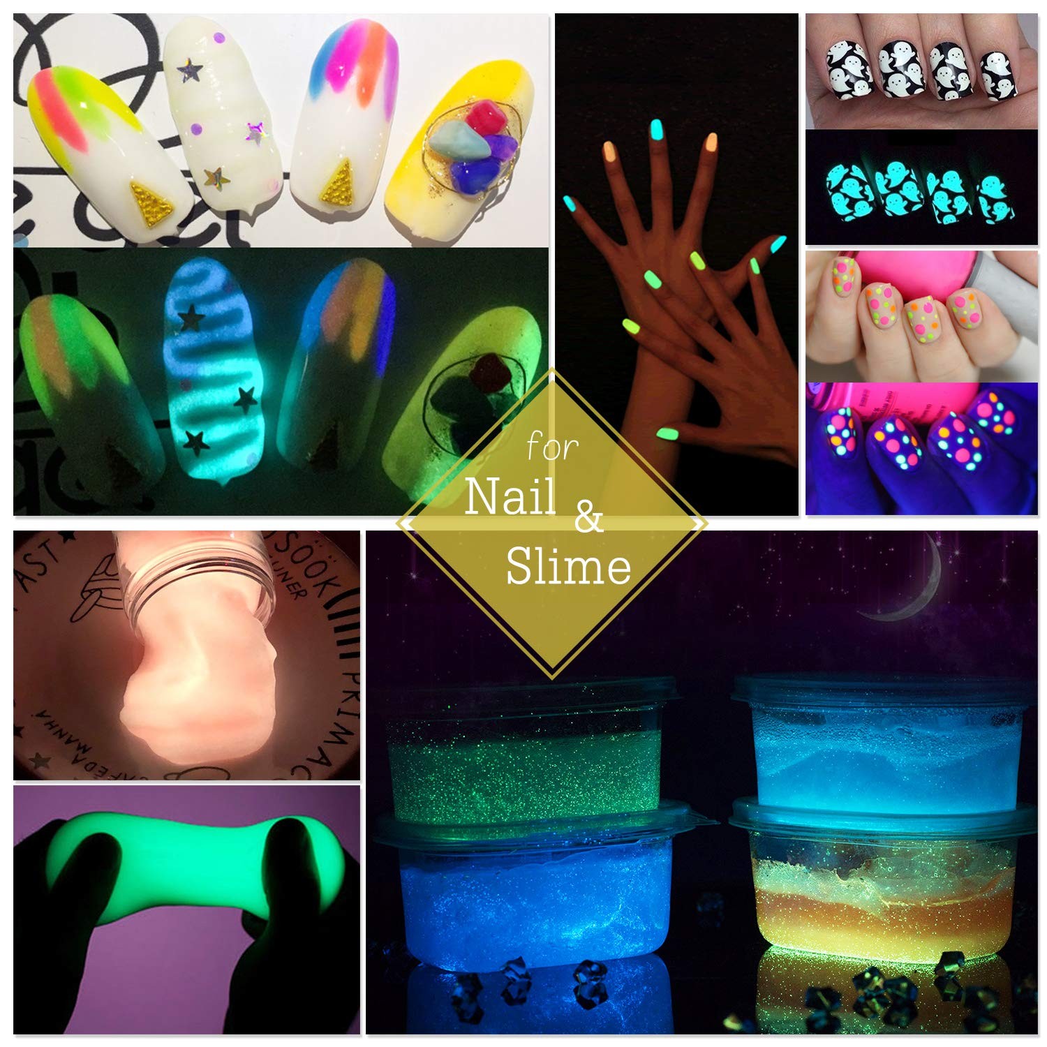 10 Color Glow In The Dark Pigment Powder with UV Lamp – Epoxy Resin Luminous …