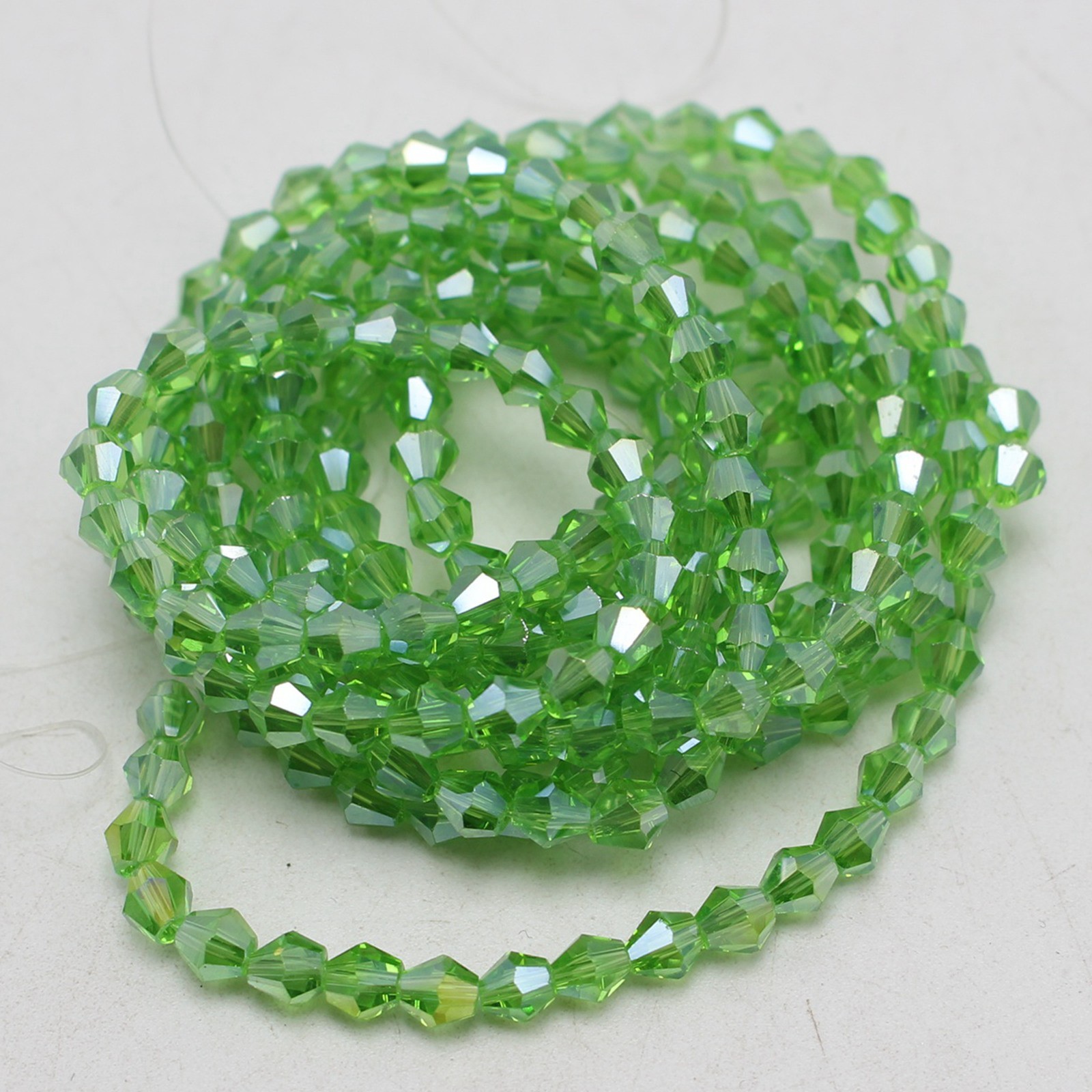 500pcs 4mm AB Coated Bicone Crystal Beads – Sparkling Luster Faceted Glass Beads