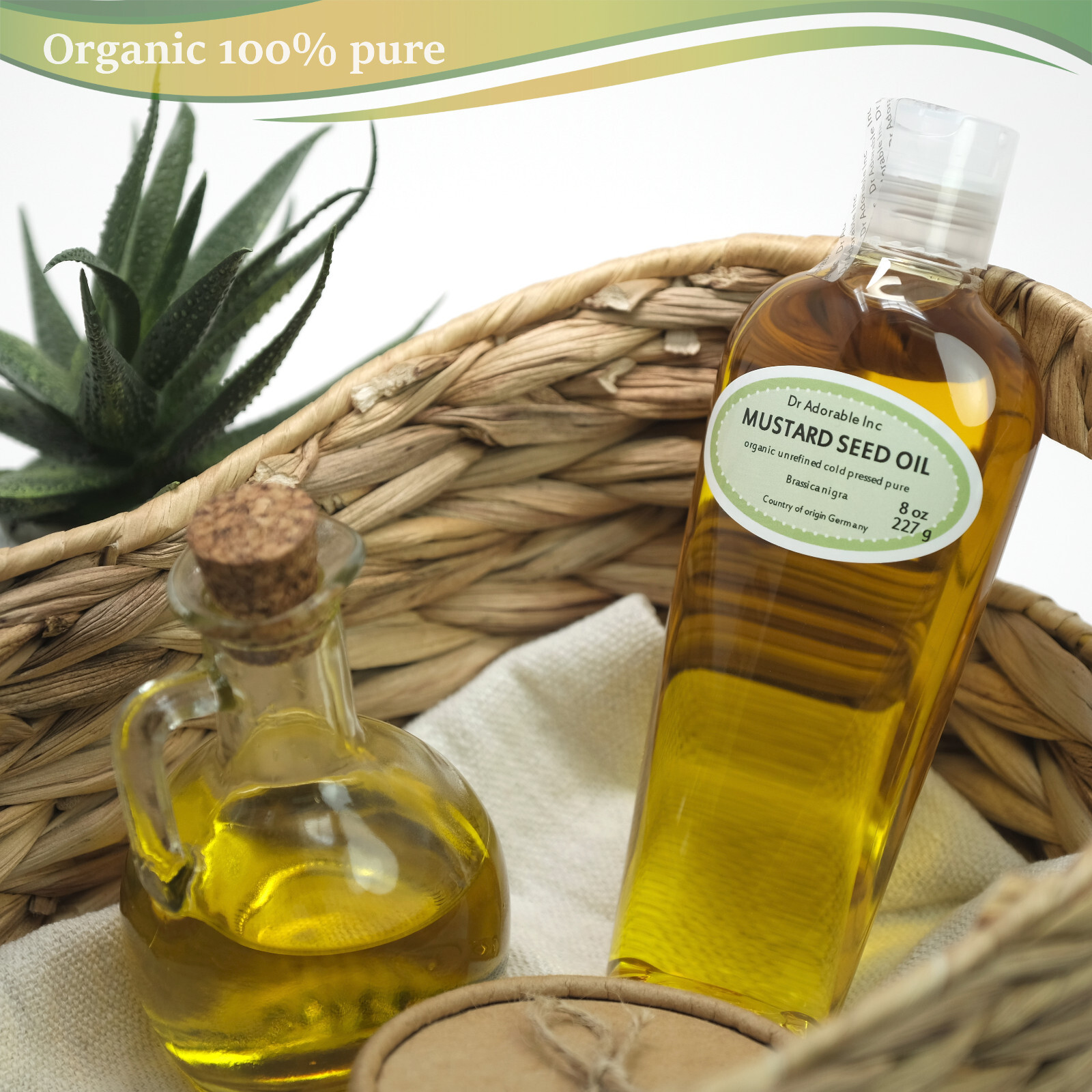 8 Oz Premium Pure Organic Cold Pressed Best Fresh Mustard Seed Oil DR. ADORABLE