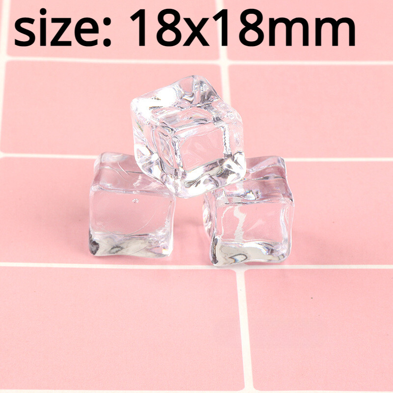 100pcs 18×18 Clear Cube Sheer Acrylic Beads Material Craft for Bottle Bar Decor