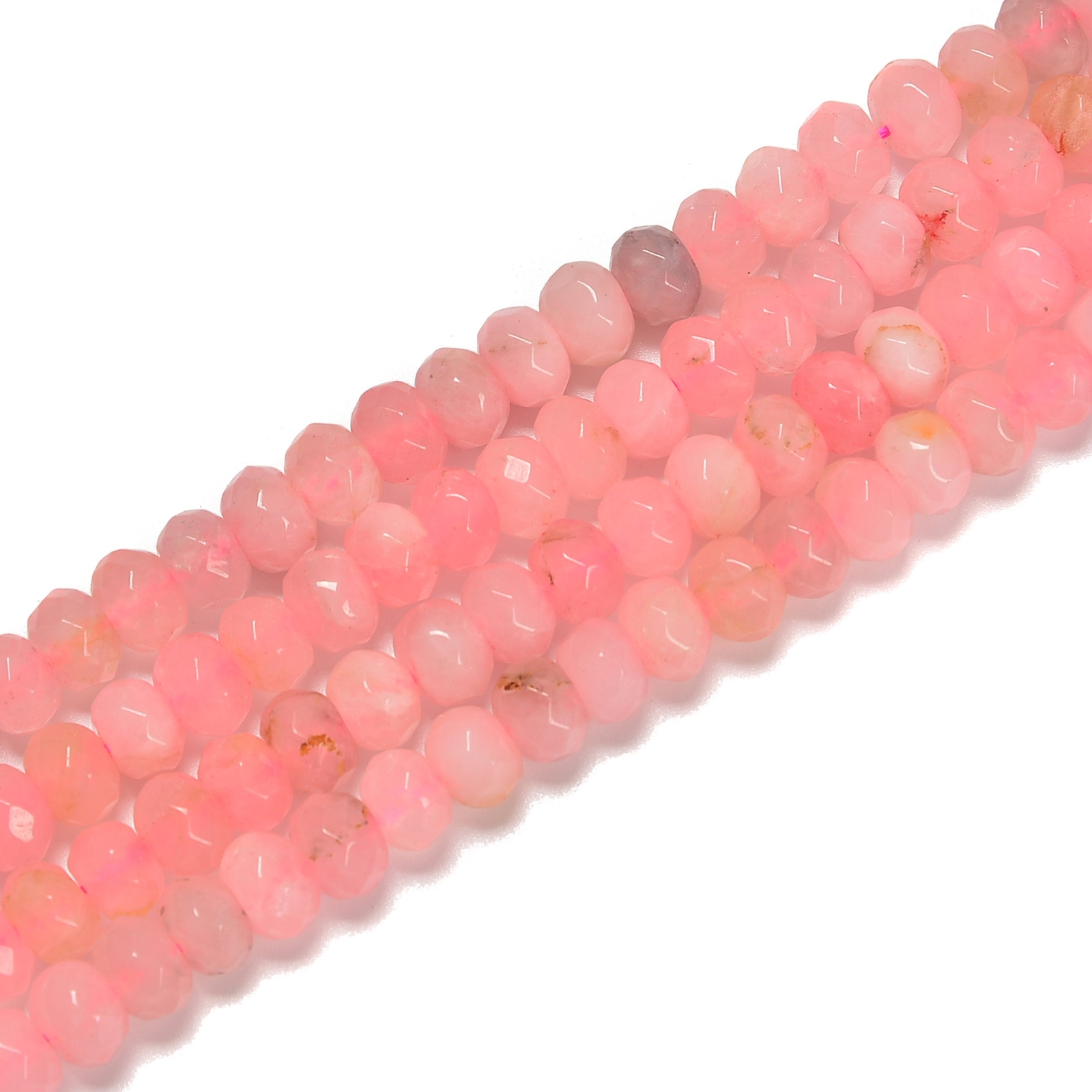 Madagascar Rose Quartz Faceted Rondelle Beads Size 4x6mm 5x8mm 15.5” Strand