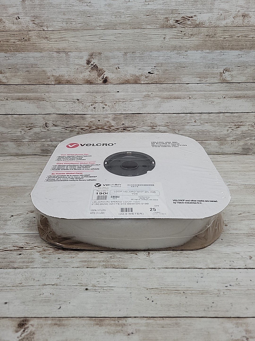 VELCRO® Brand 190660 Loop 1000, 2″ X 25 yds, WHITE, 010 Sew-On 0199 NEW