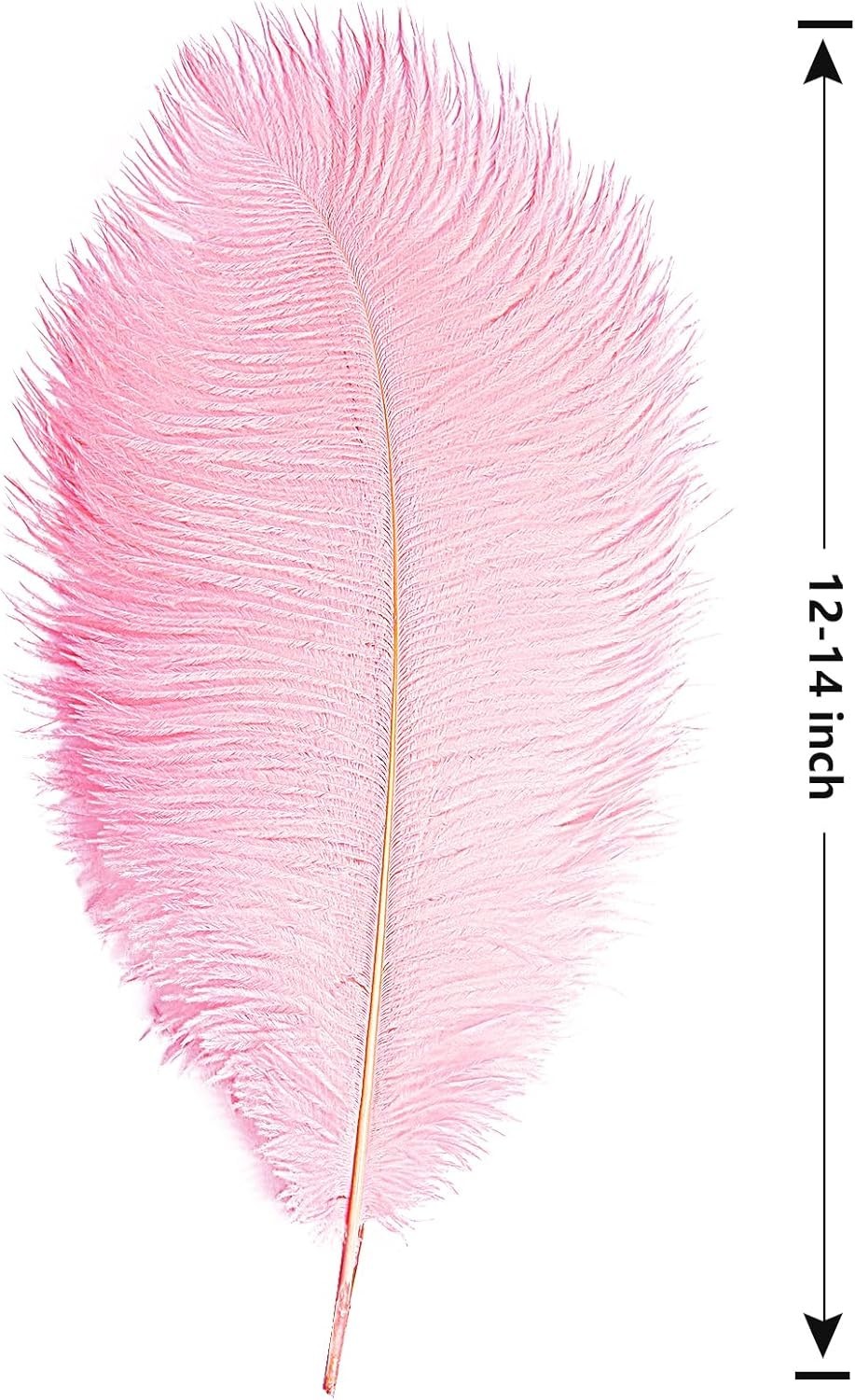 Bulk 12PCS Cruelty-Free Pink Ostrich Feathers for Crafts & Wedding Centerpieces